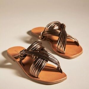 MATISSE ANTHROPOLOGIE Mystic Metallic Bronze Strappy Knot Leather Sandals